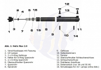 Aqua Medic Quarzrohr mit Zentrierung u. Halter f. O-Ring Helix Max 2.0  18 Watt (80718-2)