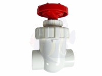 Royal Exclusiv PVC Absperrhahn / Absperrventil weiß/rot 40mm