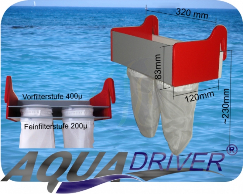 AquaDriver® Kaskadenfilter / Sockenfilter Doppelmodul 320mm - Mrutzek  Meeresaquaristik GmbH