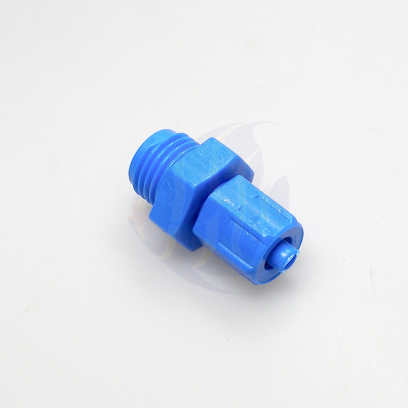 Fitting blau gerade, Anschlüsse 1/4 Zoll Gewinde zu 4/6 mm Schlauch -  Mrutzek Meeresaquaristik GmbH